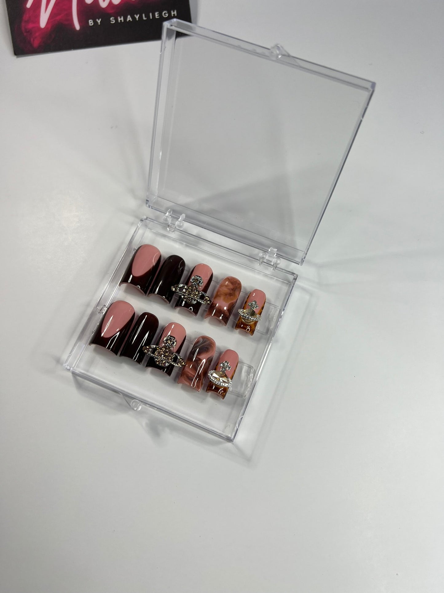 Chocolate Swirl PressOn Nails