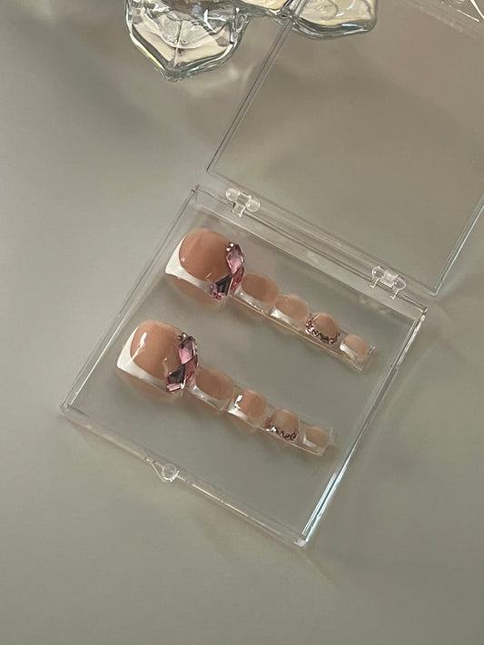 Acrylic Toes Pink Jewels 💓